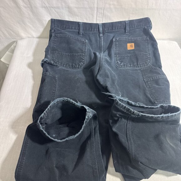 Carhartt Duck Canvas Pants Men's 38X32 Dungaree Fit B11 BLK Black - Picture 2 of 16